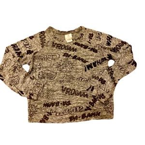 𝅺Awesome crash bam boom novelty sweater large cartoon black gray